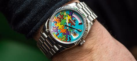 rolex puzzle day date autism|rolex jigsaw dial.